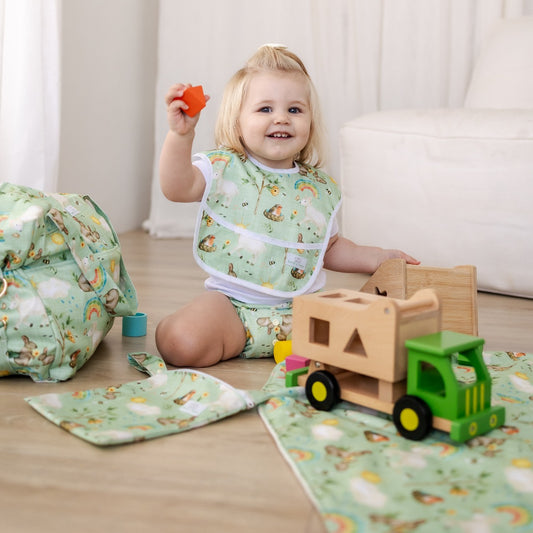 Bear & Moo Medium Wet Bag | Reusable Water Resistant Bag | Nappy Bag