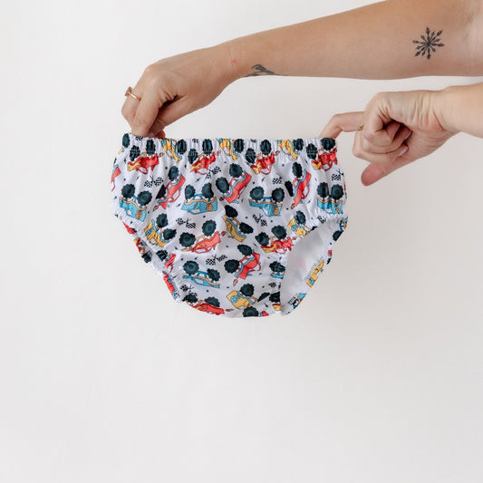 Bear & Moo Reusable Training Nappy | Demolition Derby print