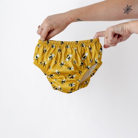 Bear & Moo Reusable Training Nappy | Busy Bees print