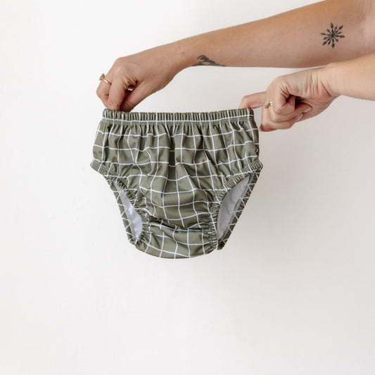 Bear & Moo Reusable Training Nappy | Training Nappies  | Khaki Gingham