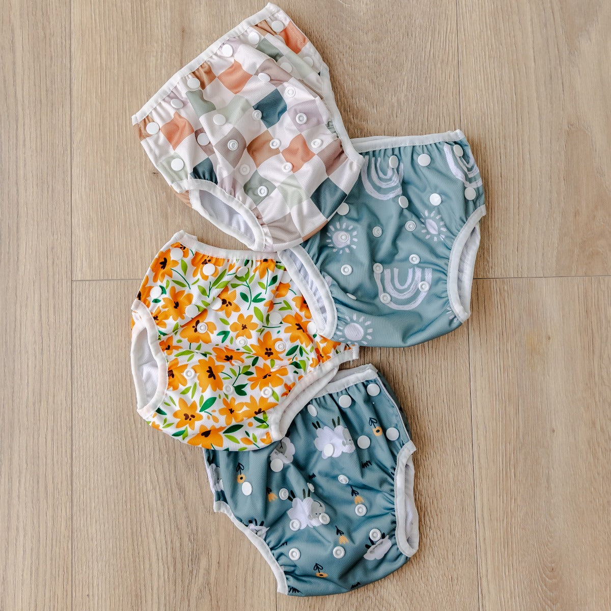 Bear & Moo Reusable Swim Nappy | After the Rain print