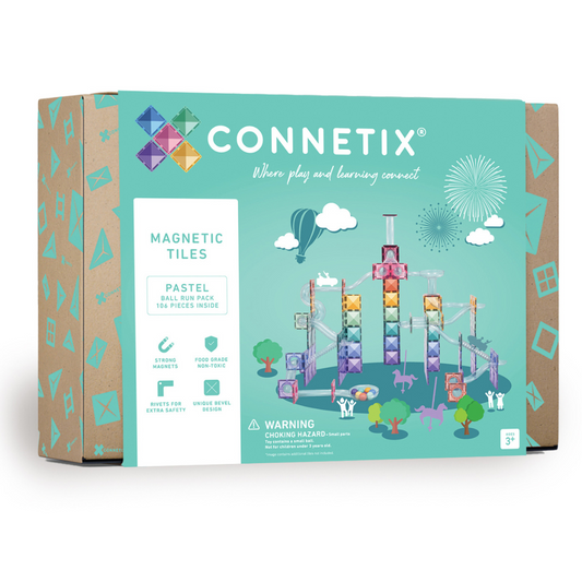 CONNETIX Tiles | 106 Piece Pastel Ball Run Pack available at Bear & Moo