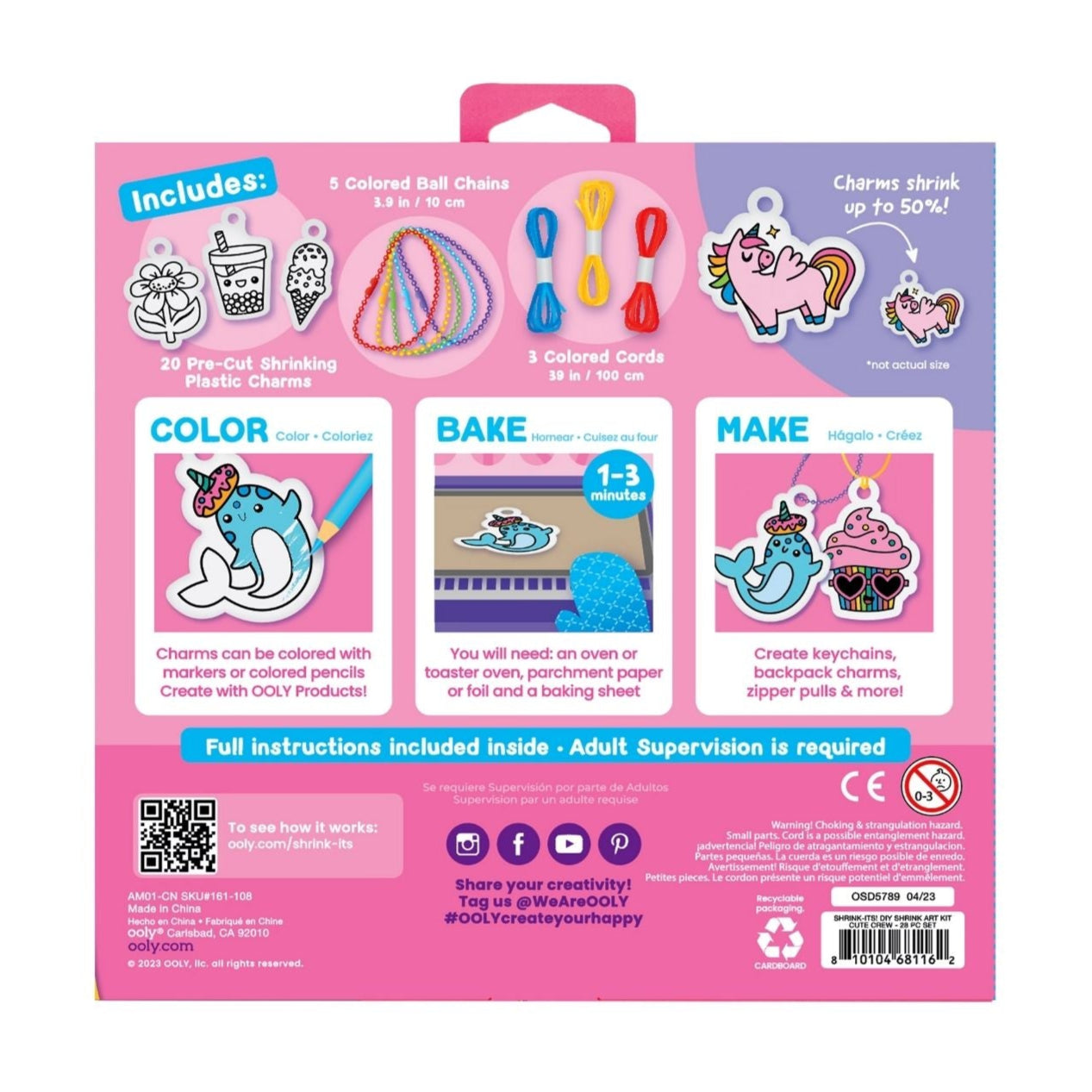 Ooly Shrink-Its! DIY Shrink Art Kit | Cute Crew available at Bear & Moo