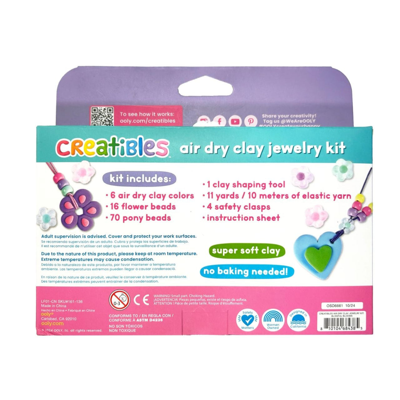 Ooly Creatibles: Air Dry Clay Jewellery Kit | Blissful Blooms available at Bear & Moo