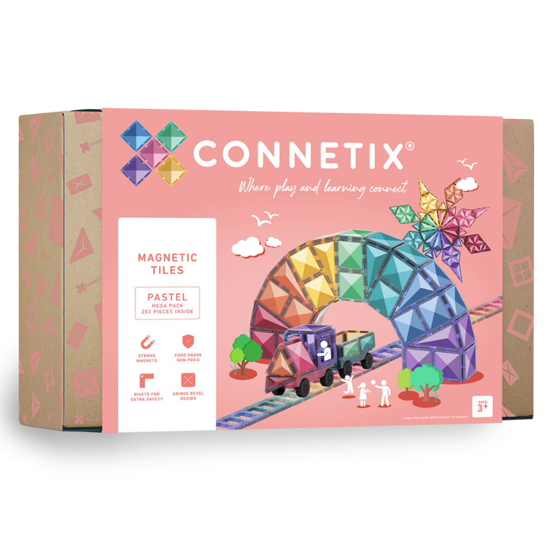 CONNETIX Tiles | 202 Piece Pastel Creative Pack | Bear & Moo