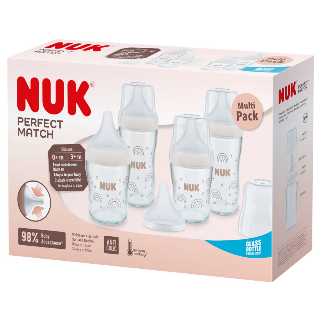 NUK Perfect Match Glass Bottle Set available at Bear & Moo