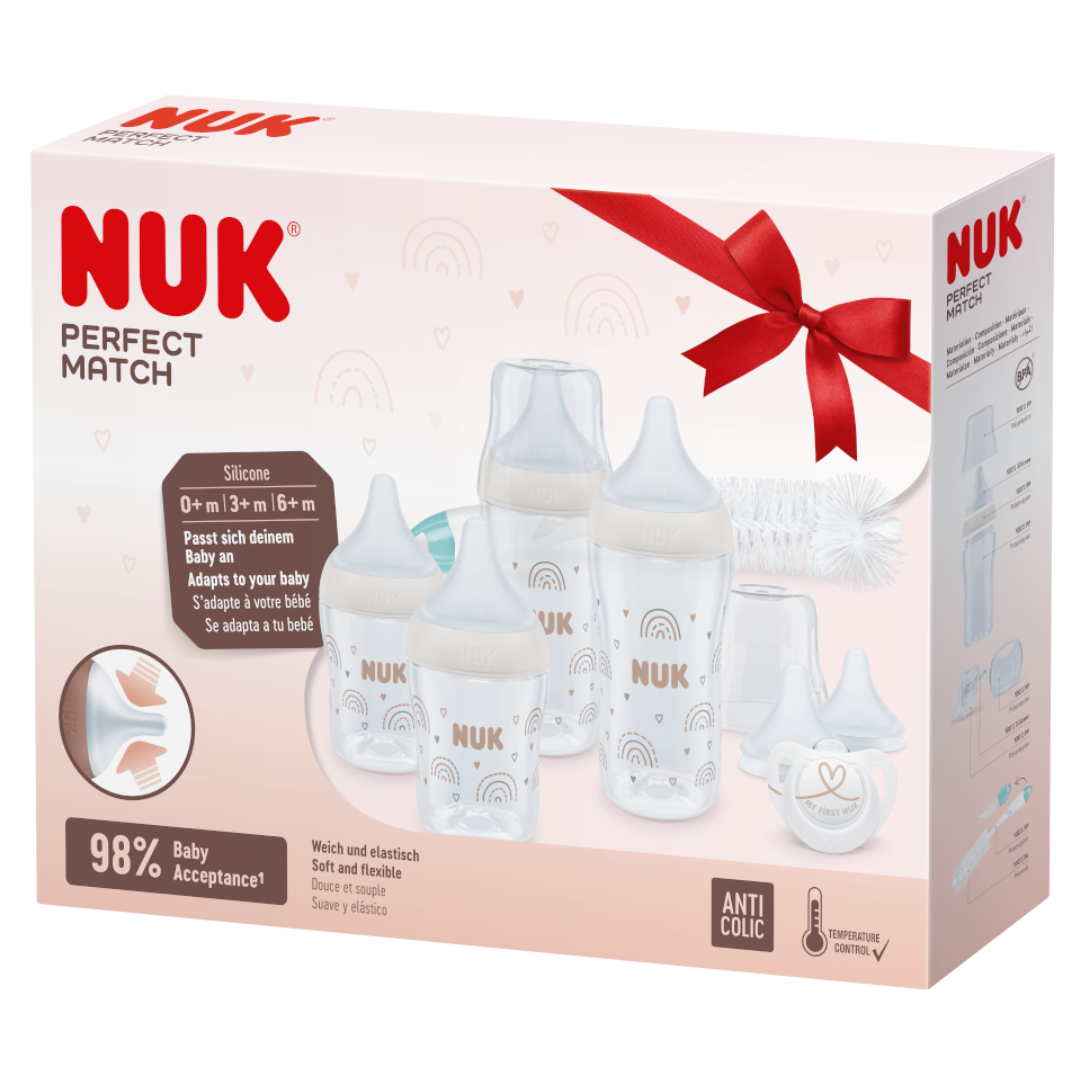 NUK Perfect Match Perfect Start Set Baby Bottle Set Bear Moo