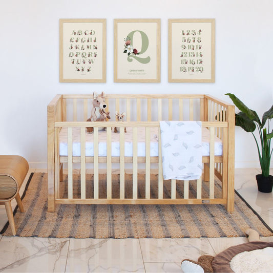 Babyhood Lulu Cot 4 in 1 | Natural available at Bear & Moo