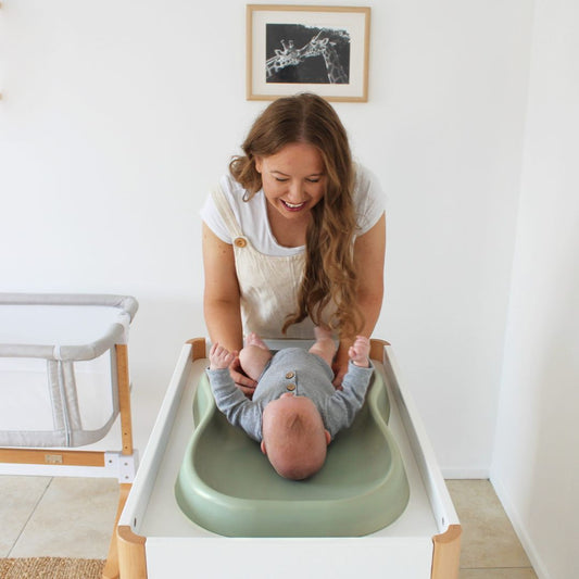 Babyhood Ultimate Change Pad in Olive available at Bear & Moo