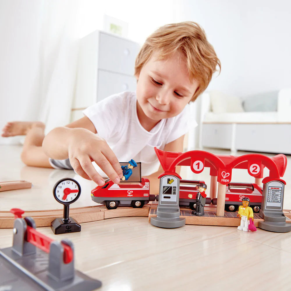 Hape Busy City Rail Set available at Bear & Moo