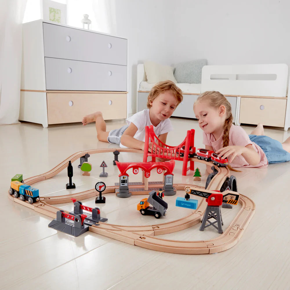 Hape Busy City Rail Set available at Bear & Moo