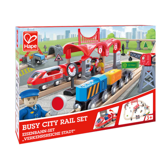 Hape Busy City Rail Set available at Bear & Moo