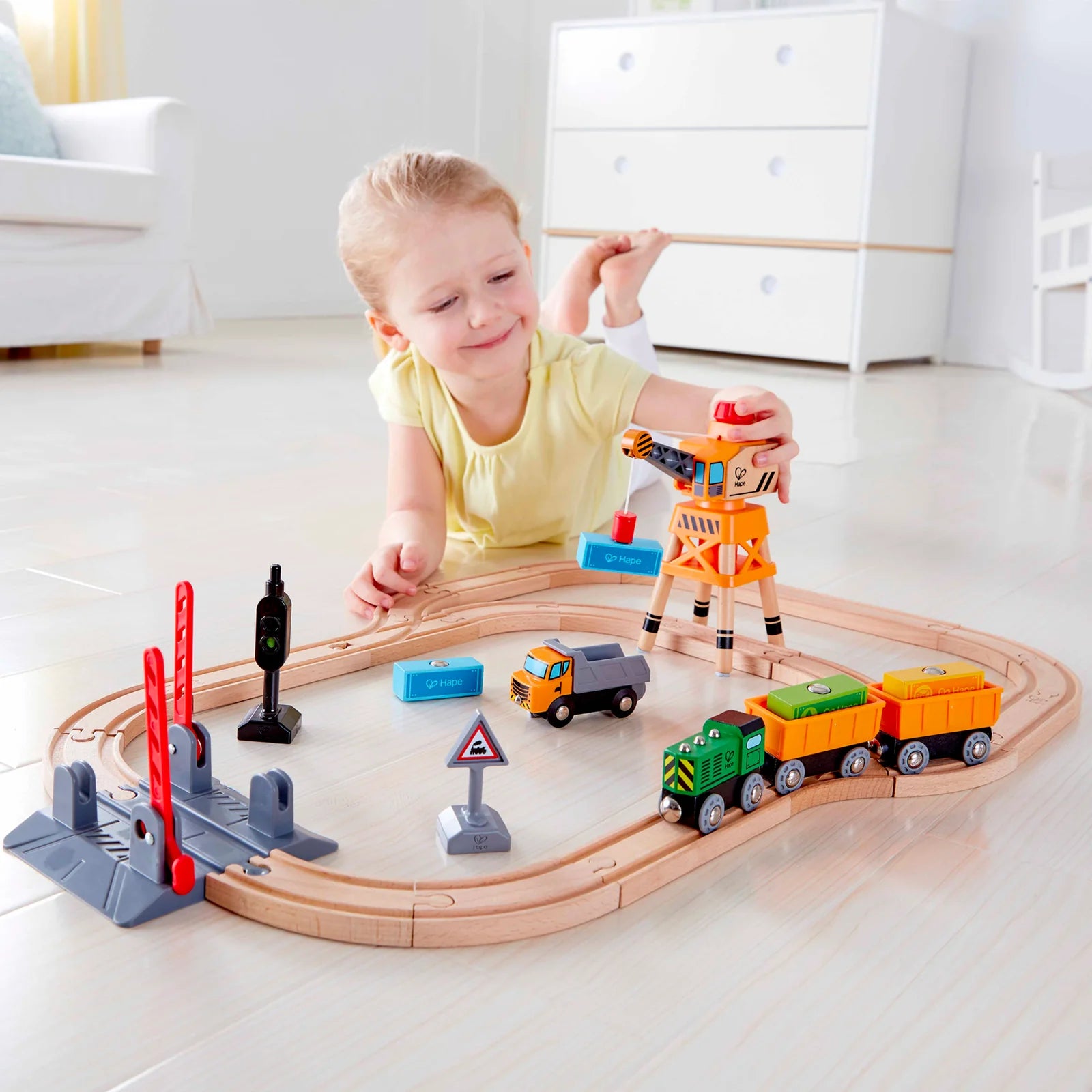 Hape Crossing Crane Set available at Bear & Moo