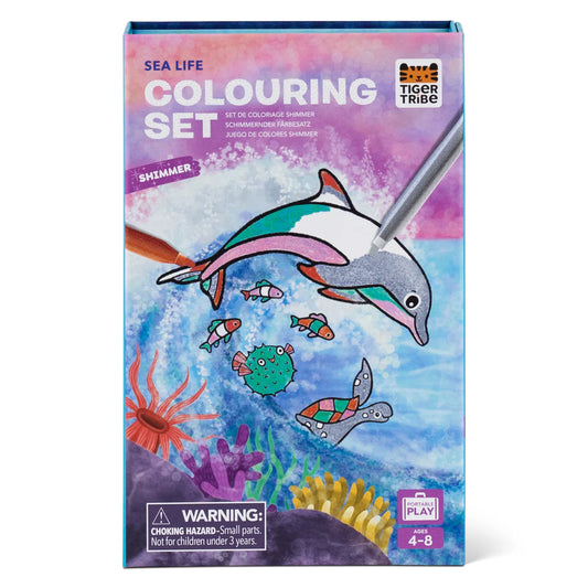 Tiger Tribe Shimmer Colouring Set | Sea Life available at Bear & Moo