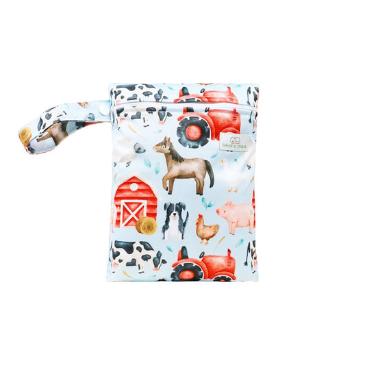 Bear & Moo Medium Wet Bag | Reusable Water Resistant Bag | Nappy Bag