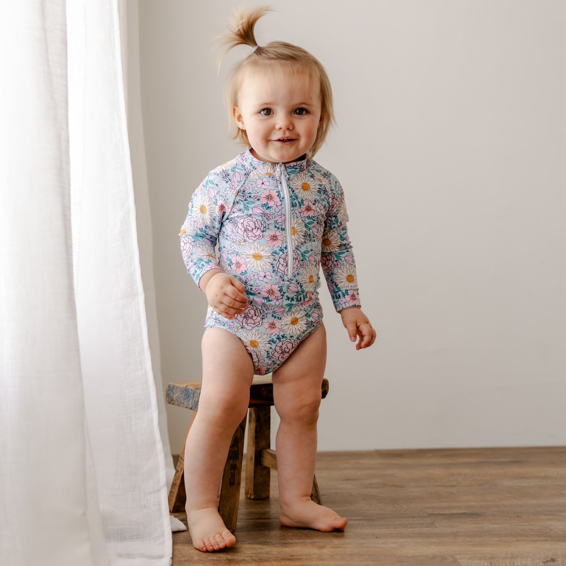 Girls Long Sleeve Swimsuit in Hamilton Island - One Fine Baby