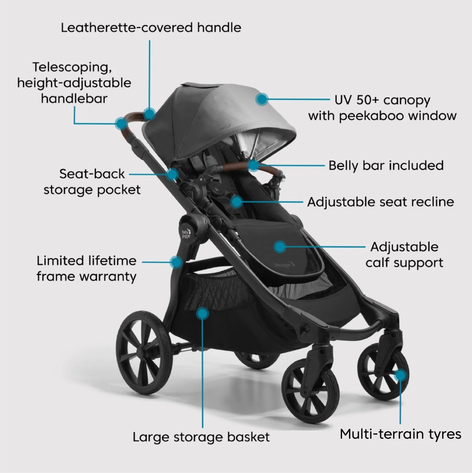 Baby Jogger City Select 2 Eco | Harbor Grey available at Bear & Moo