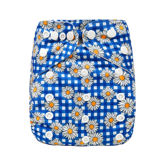Bear & Moo Reusable Cloth Nappies | One Size Fits Most Reusable Nappy | Daisy Gingham print