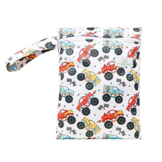 Bear & Moo Medium Wet Bag | Reusable Water Resistant Bag | Nappy Bag
