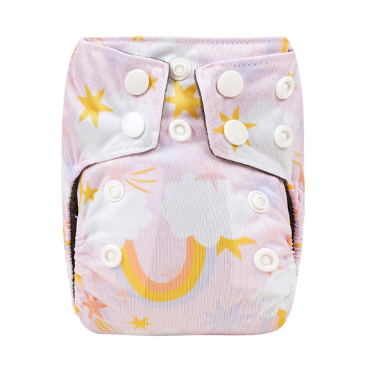 Bear & Moo Reusable Cloth Nappies | Reusable Newborn Nappy | Dreamland print