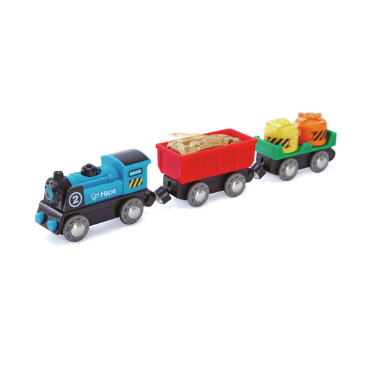 Hape Battery Powered Rolling-Stock Set available at Bear & Moo