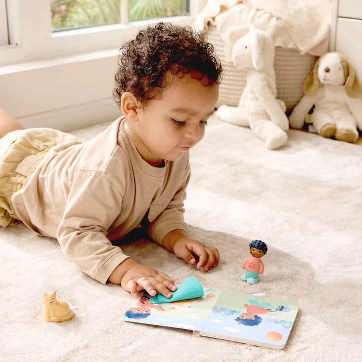 Hape Land | The Cat's Secret Board Book & Toy figurines available at Bear & Moo