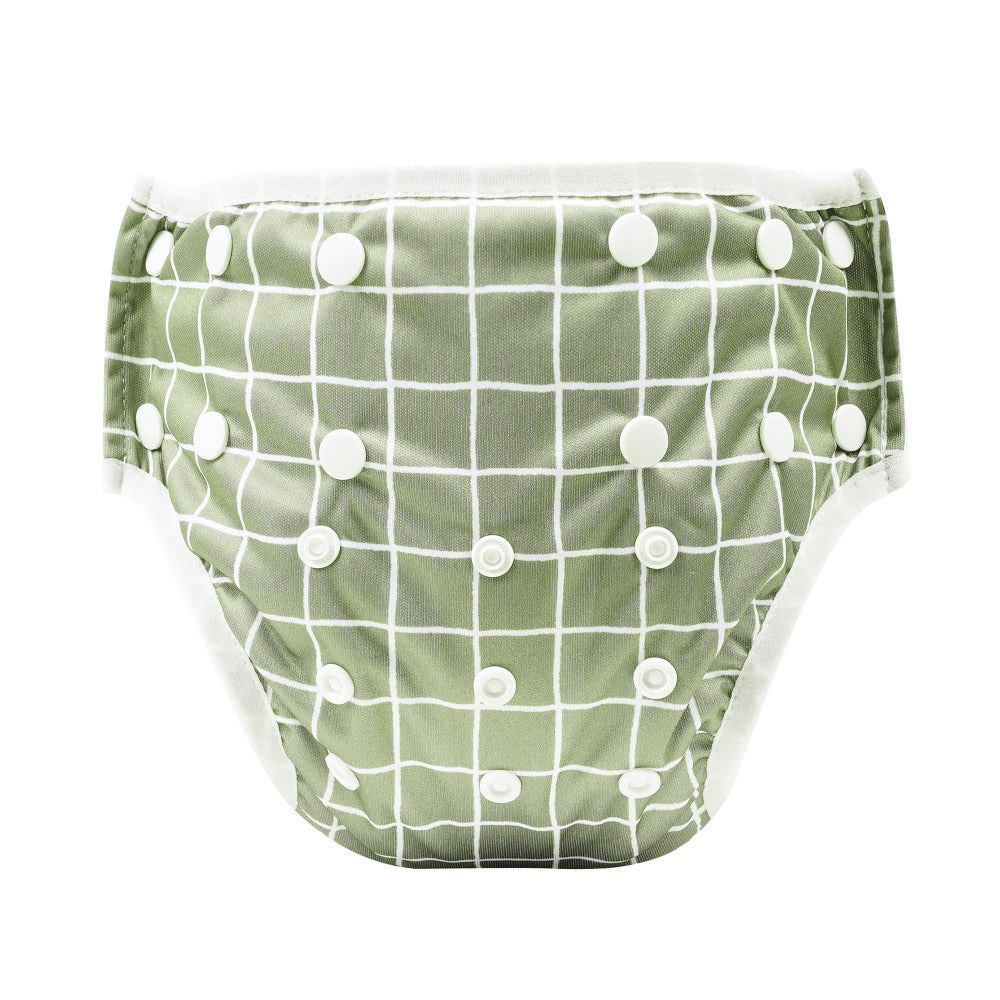 Bear & Moo Reusable Swim Nappy | Swim Nappies  | Khaki Gingham