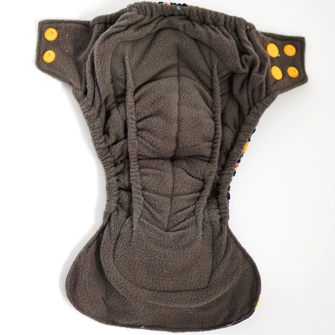 Bear & Moo Newborn Reusable Microfibre and Charcoal Bamboo Nappy