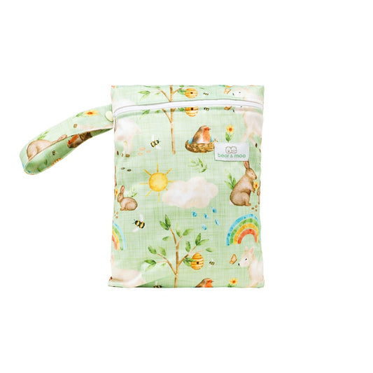Bear & Moo Medium Wet Bag | Reusable Water Resistant Bag | Nappy Bag