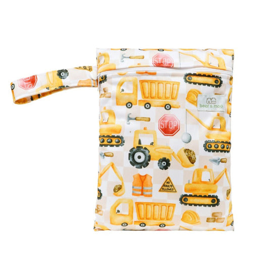 Bear & Moo Medium Wet Bag | Reusable Water Resistant Bag | Nappy Bag