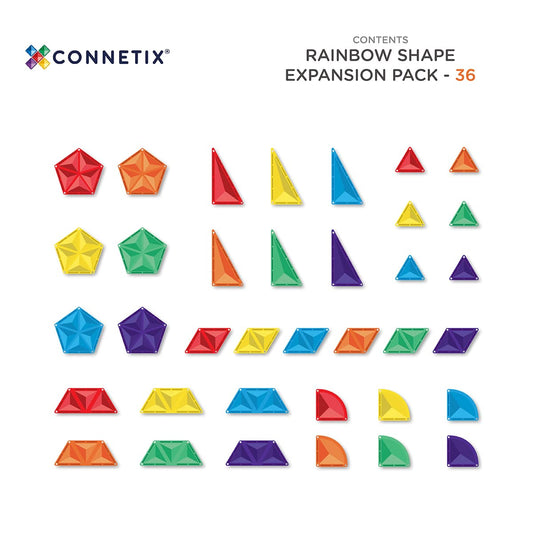 CONNETIX | 36 Piece Rainbow Shape Expansion Pack