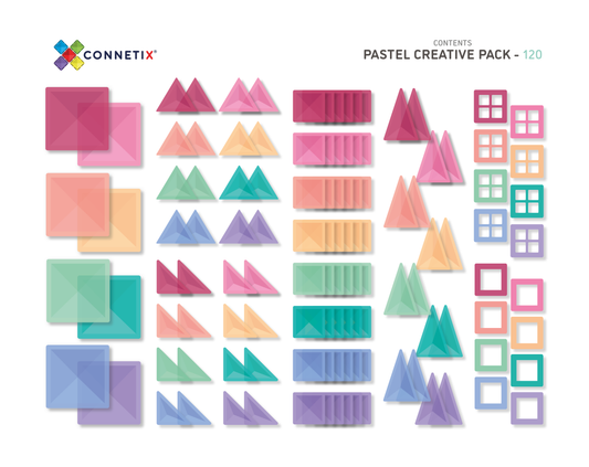 CONNETIX Tiles | 120 Piece Pastel Creative Pack available at Bear & Moo