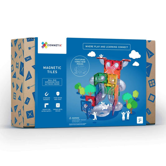 Connetix Tiles | 66 Piece Ball Run Expansion Pack available at Bear & Moo