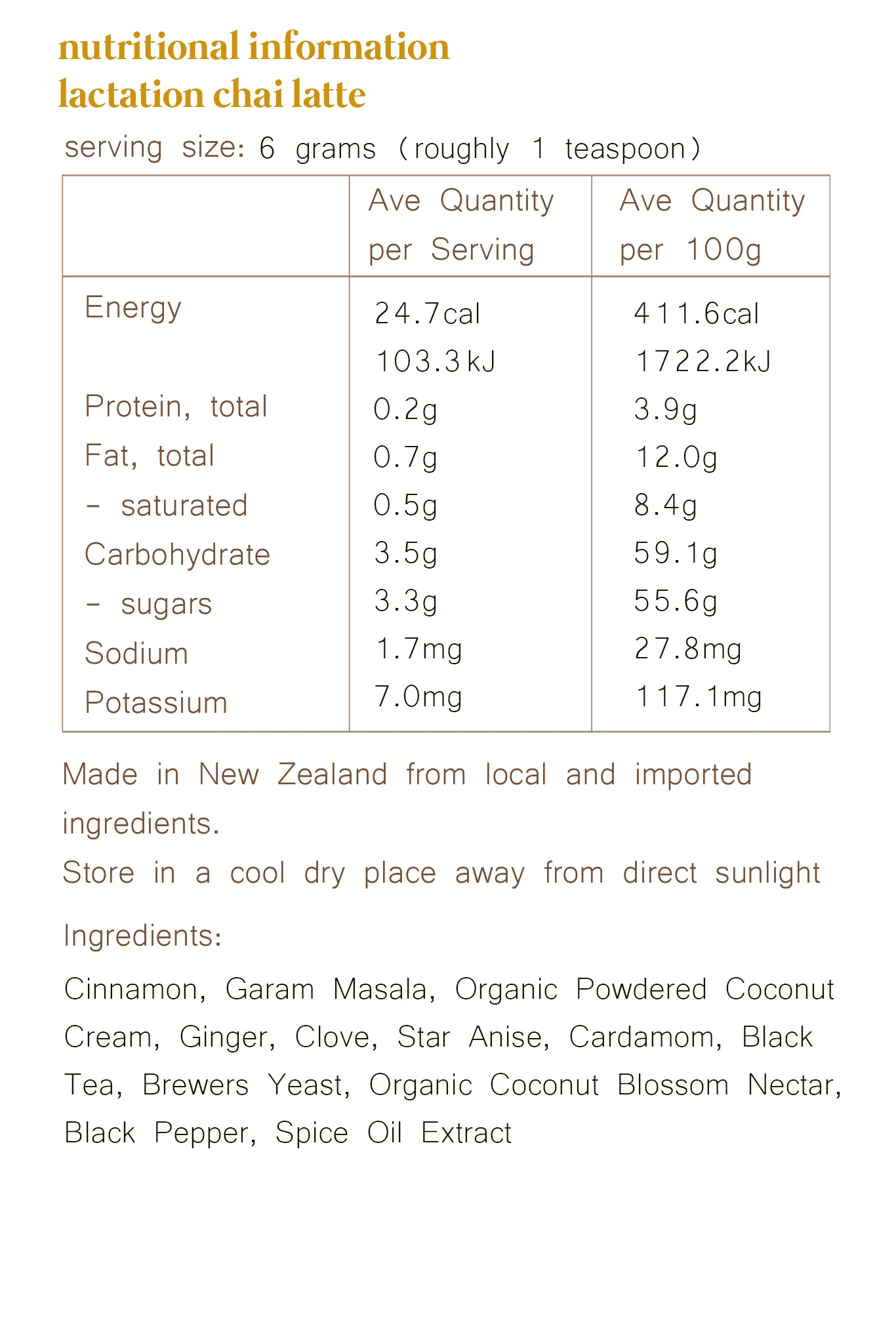 Mammas Milk Bar Lactation Chai Latte available at Bear & Moo