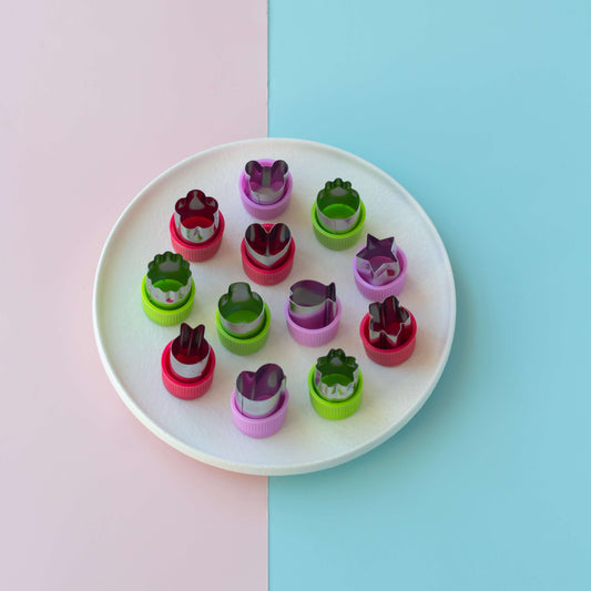 Little Giants 12 Set of Mini Fruit and Vegetable Cutters available at Bear & Moo