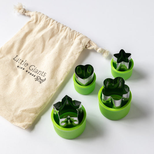 Little Giants 4 Set of Mini Fruit and Vegetable Cutters available at Bear & Moo