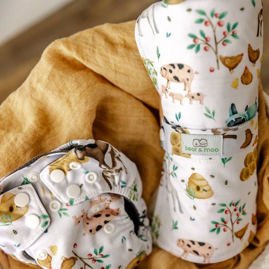 Farm Fun Newborn Nappy