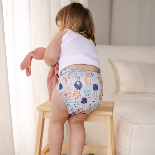 Bear & Moo OSFM Reusable Cloth Nappies | Monsters