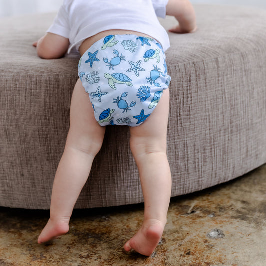 Marine Life Cloth Nappy | One Size Fits Most