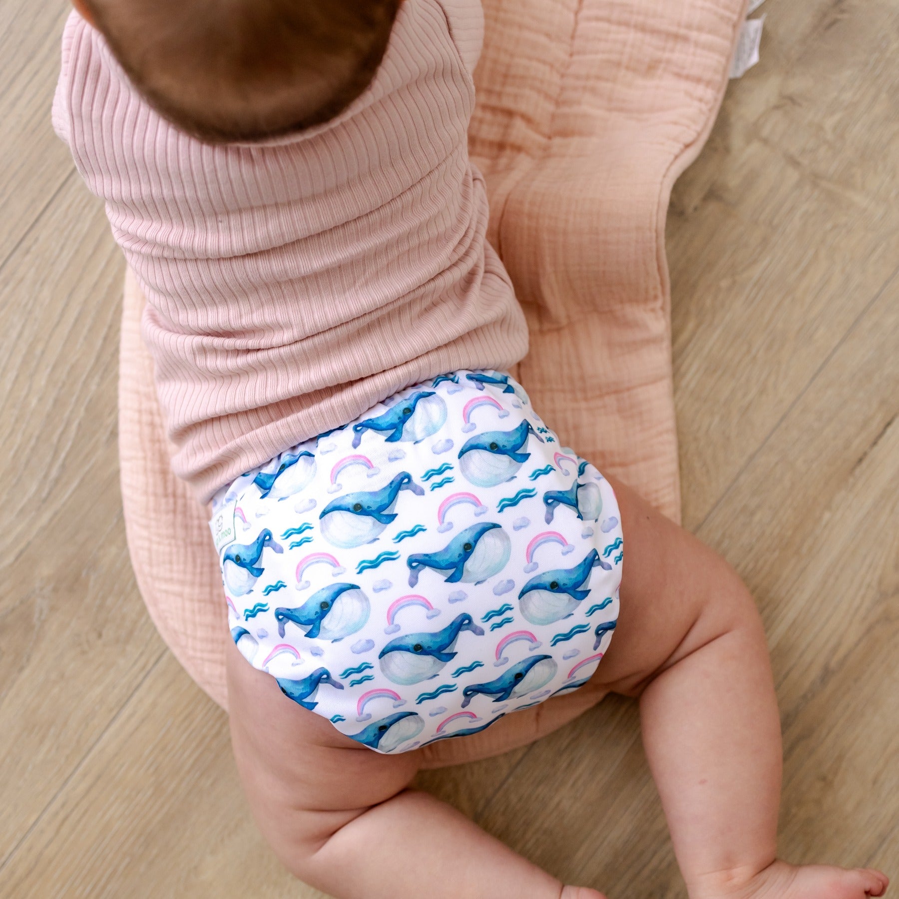 Bear & Moo Whale Wonder Reusable Cloth Nappy | One Size Fits Most