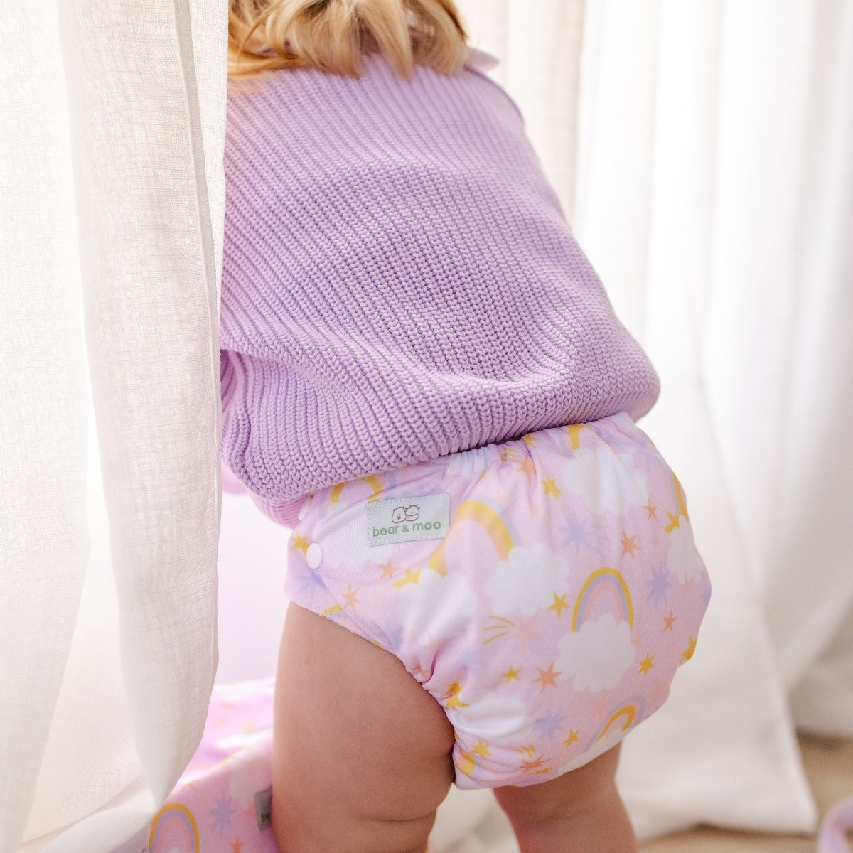 Bear & Moo Reusable Cloth Nappies | One Size Fits Most Cloth Nappy | Dreamland print