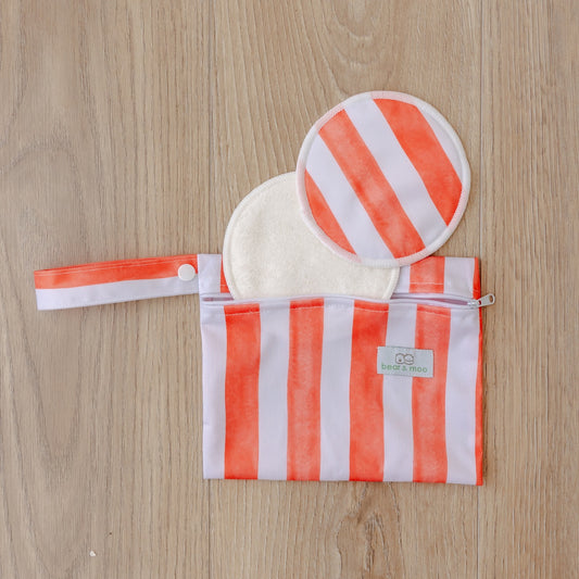 Coral Stripes Breast Pads