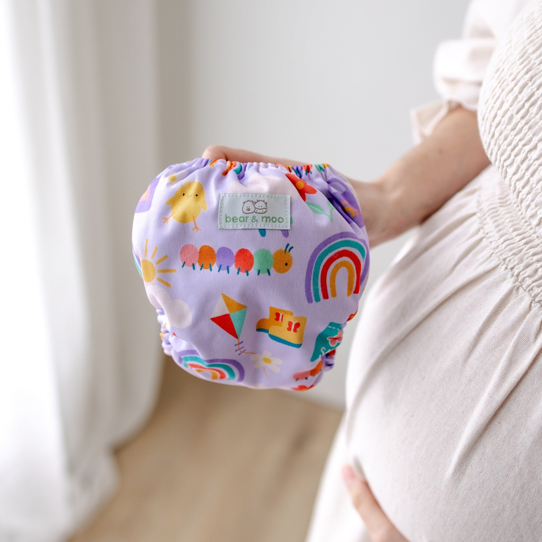 Best NZ Newborn Reusable Cloth Nappies Bamboo Bear Moo