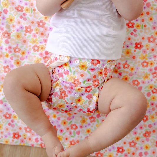 Summertime Floral Cloth Nappy | One Size Fits Most