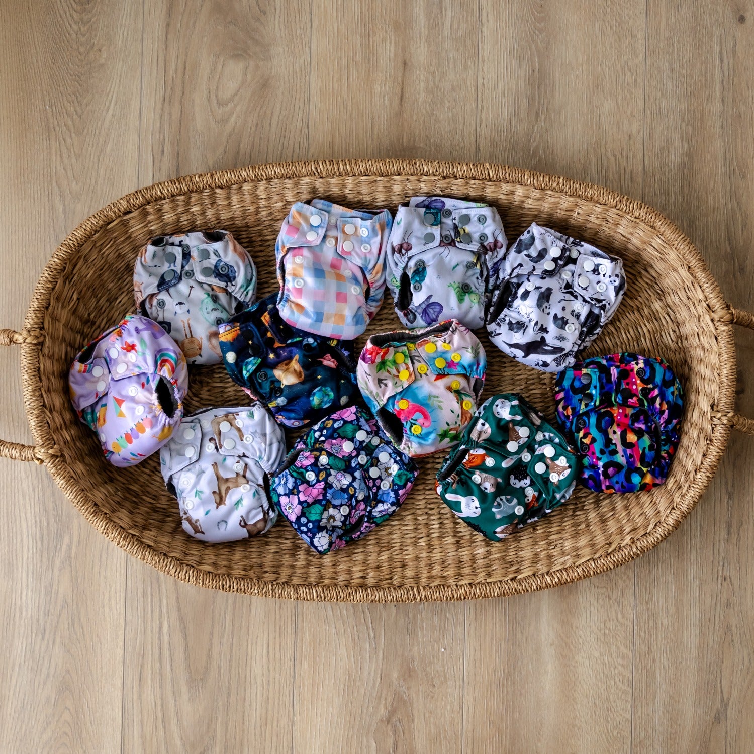 Bear & Moo Reusable Cloth Newborn Nappy | Monsters