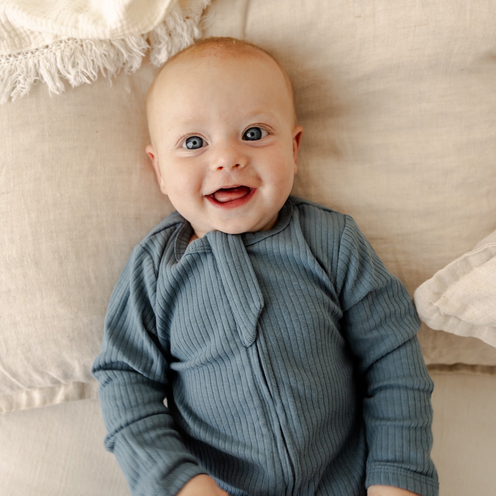 Hello Poppet Original Ribbed All in One Long Sleeve from Bear & Moo