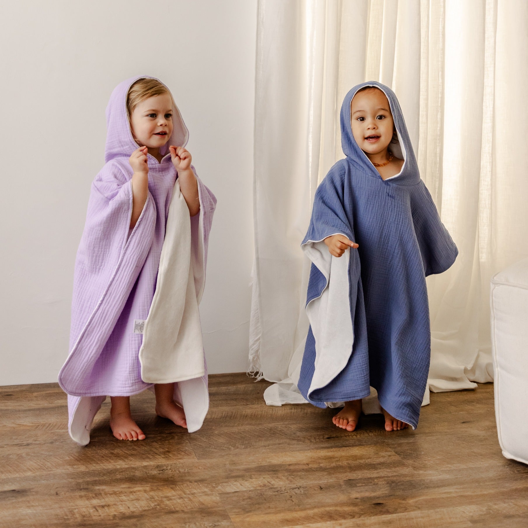 Hello Poppet Poncho | Organic Cotton Hooded Towel available at Bear & Moo