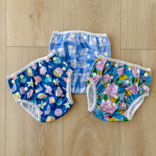 Peony Blooms Swim Nappy