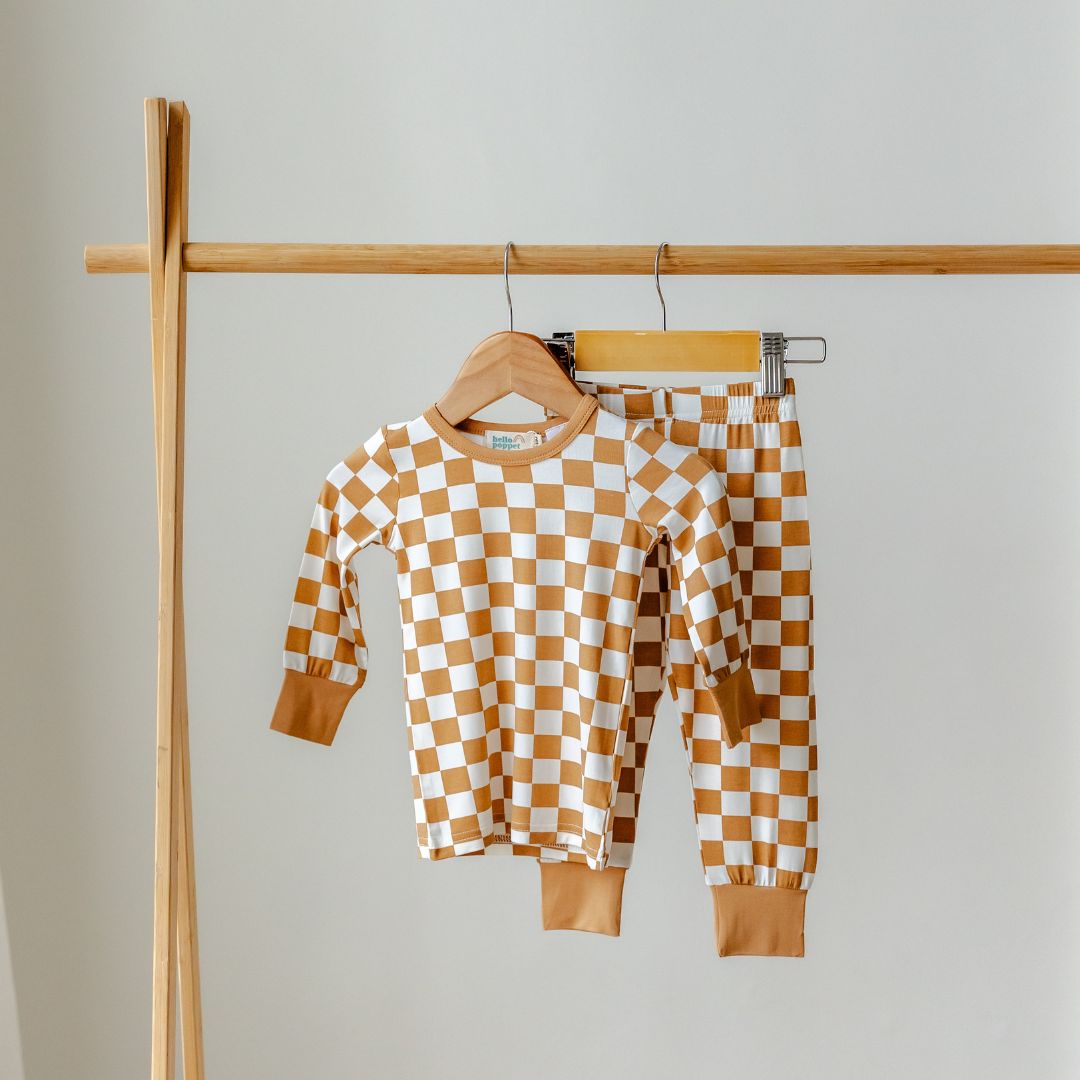 Hello Poppet Ribbed Pyjamas available at Bear & Moo