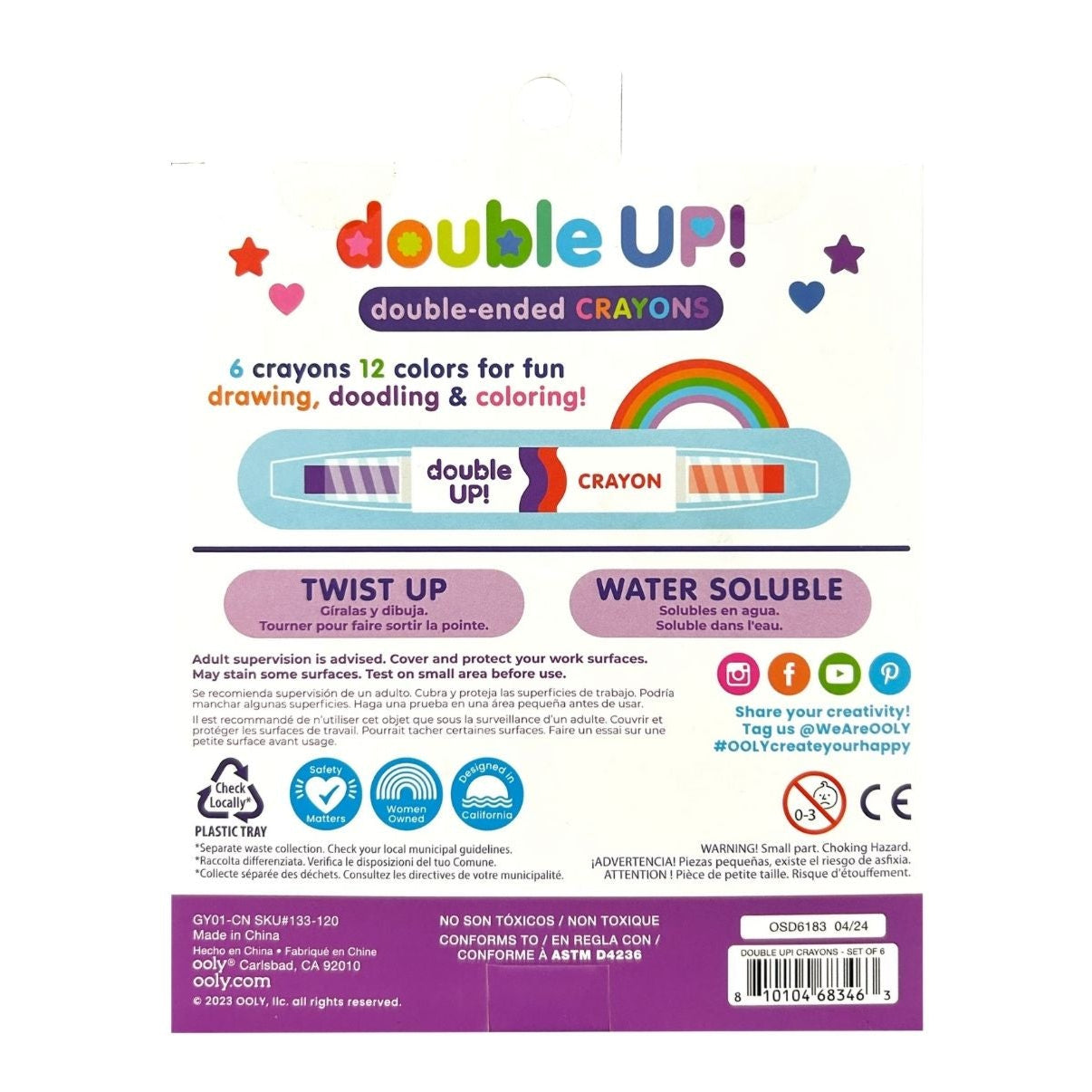 Ooly Double Up! Double-Ended Crayons available at Bear & Moo